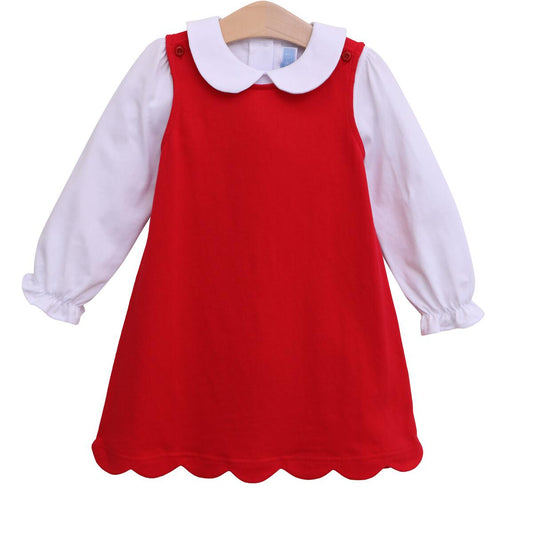 SCALLOPED JUMPER - RED