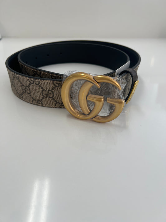 DESIGNER INSPIRED BELT - BROWN