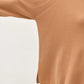 FLOWY MOCK NECK SWEATER - CAMEL