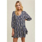 IKAT MINI DRESS - NAVY/SHELL