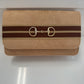 RUBY SUEDE CLUTCH W/ TAN STRIPE