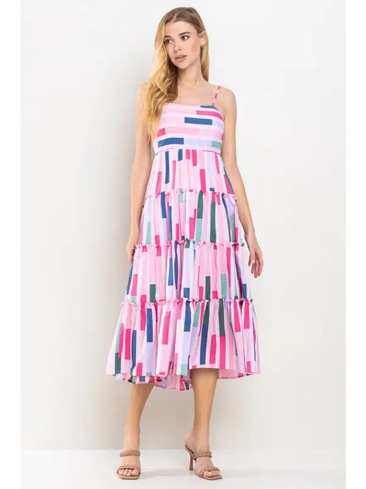 TIERED DRESS - PINK