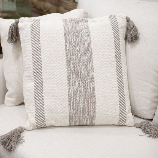 BILTMORE WOVEN PILLOW - GRAY/WHITE