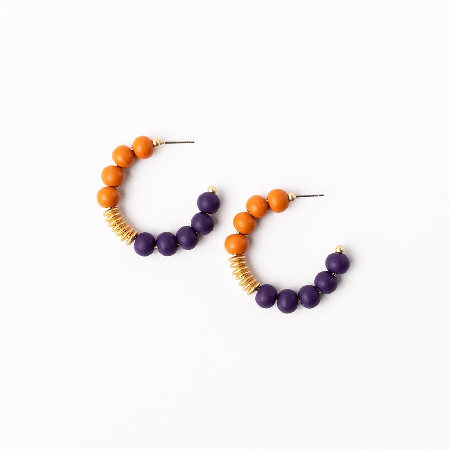 KELLY EARRINGS MEDIUM - ORANGE & PURPLE