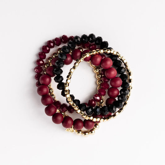 MANDY BRACELET - GARNET & BLACK