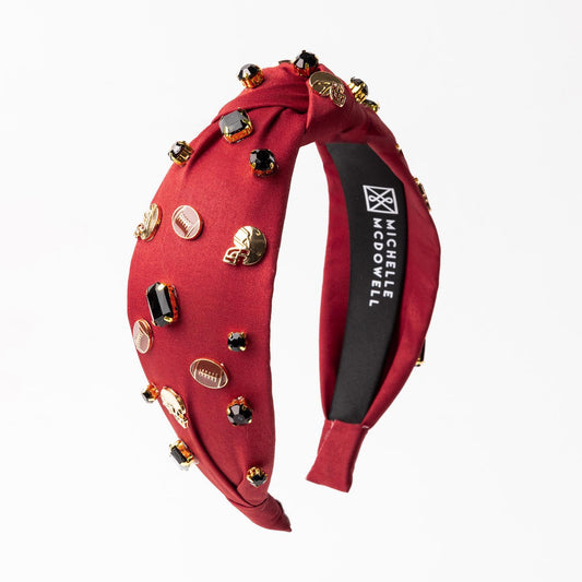 VICTORY VIBES HEADBAND - GARNET & BLACK