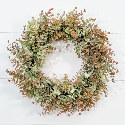 20" GREEN AND GOLD EUCALYPTUS WREATH