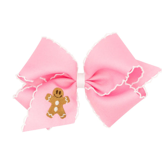 GROSGRAIN MOONSTITCH HOLIDAY BOW - GINGERBREAD