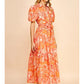 BUTTON DOWN MAXI DRESS - ORANGE