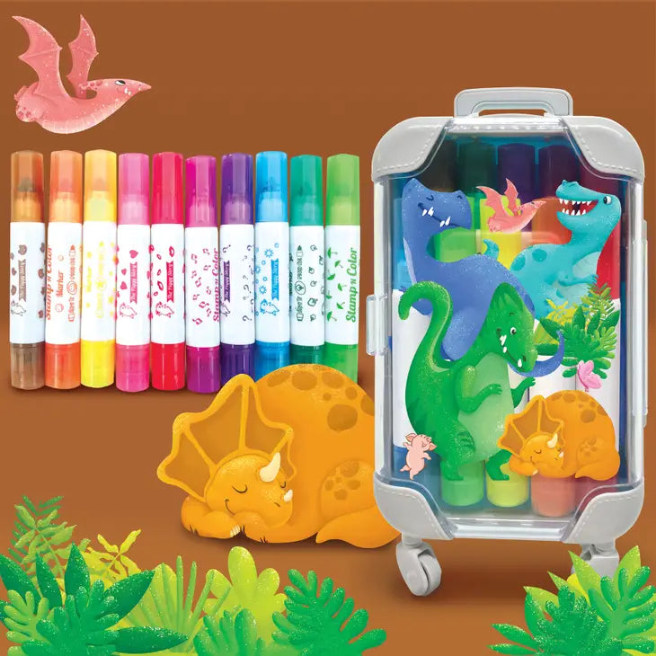 STAMP N COLOR MARKERS - DINOSAUR WORLD