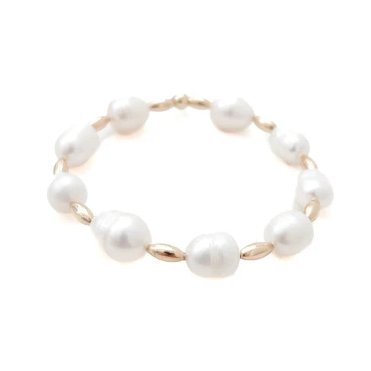 CHARLESTON RICE HEIRLOOM PEARL BRACELET - GOLD