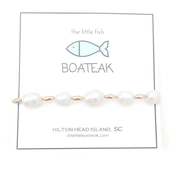 CHARLESTON RICE HEIRLOOM PEARL BRACELET - GOLD