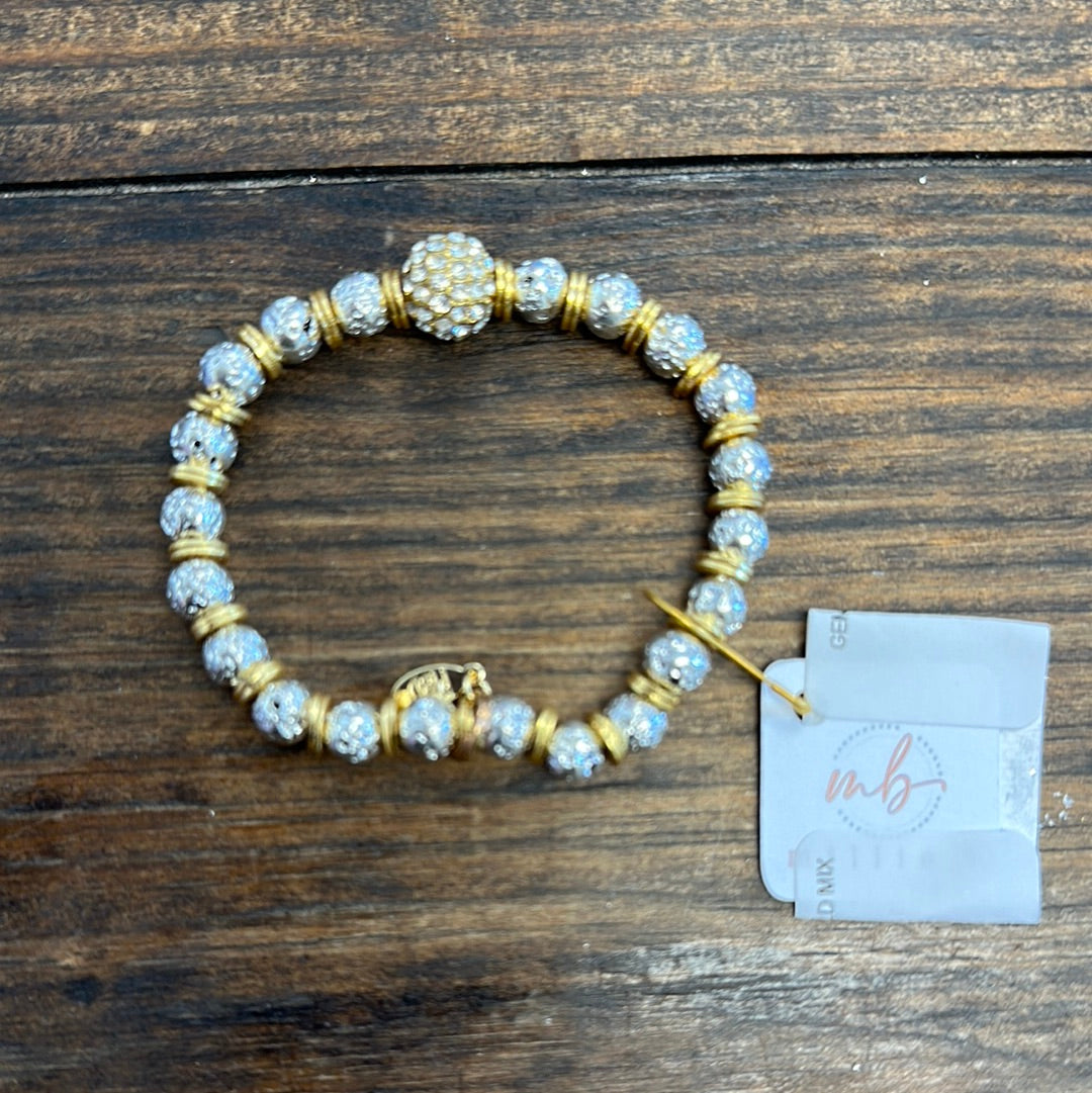 GEMSTONE BRACELET - SILVER/GOLD MIX