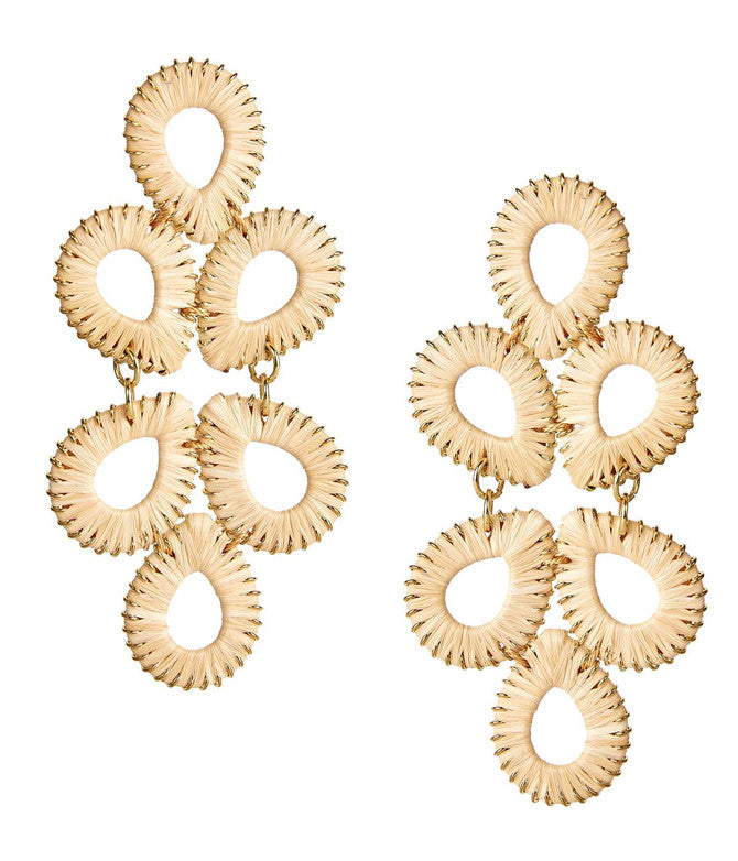 STRAW GINGER EARRINGS - ASSORTED