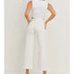 PATCH POCKET WIDE LEG JEANS - OFF WHITE