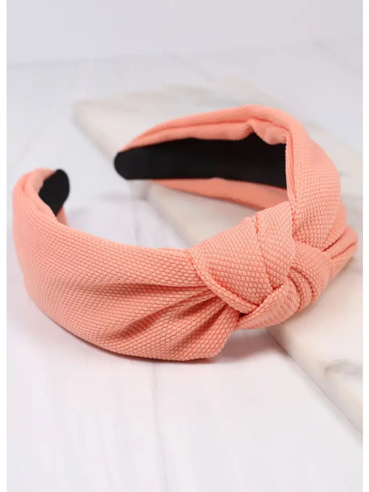 ROMERO KNOT HEADBAND - PEACH