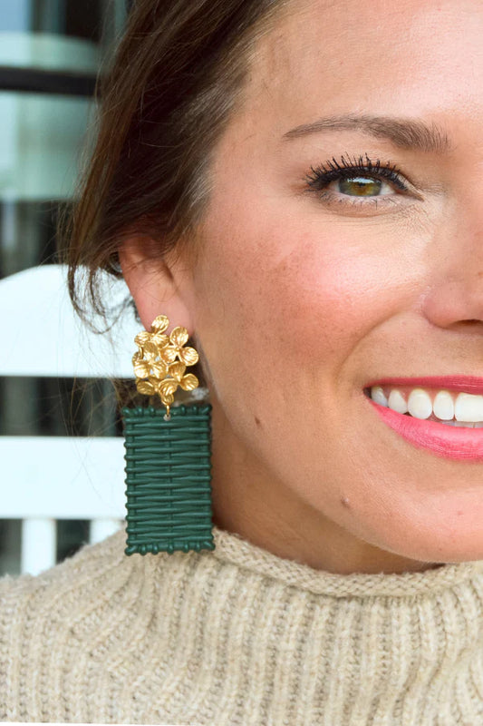 MACKIE EARRINGS - DARK GREEN