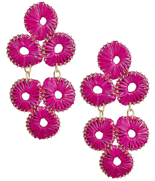 STRAW GINGER EARRINGS - ASSORTED