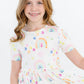 WATERCOLOR RAINBOWS S/S POCKET TWIRL DRESS