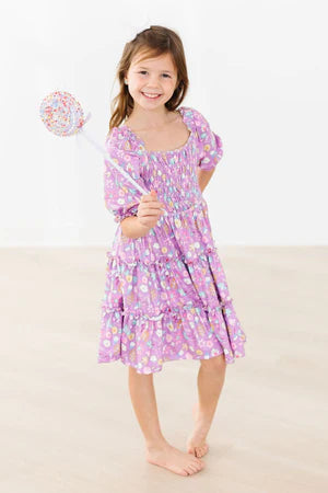 PLAYFUL POSY SMOCKED RUFFLE DRESS