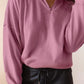 HALF ZIP NECK PULLOVER - PURPLE