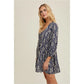 IKAT MINI DRESS - NAVY/SHELL