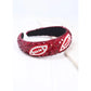 FOOTBALL SEQUIN HEADBAND - BURGUNDY