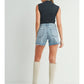 HIGH RISE SIDE SLIT SHORT - MEDIUM WASH