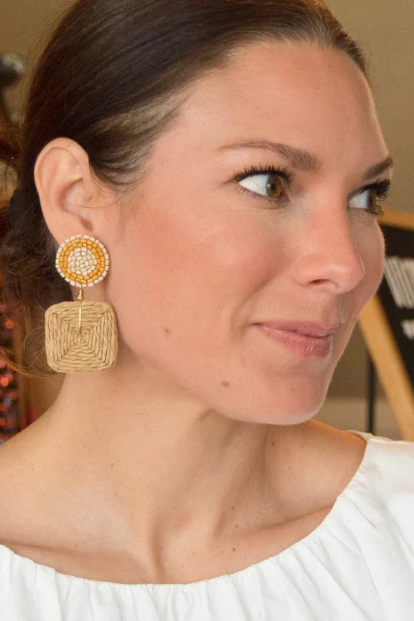 INDIE RATTAN EARRINGS - NEUTRAL