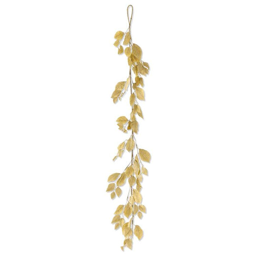 60 INCH GOLD DUSTED BIRCH LEAF GARLAND