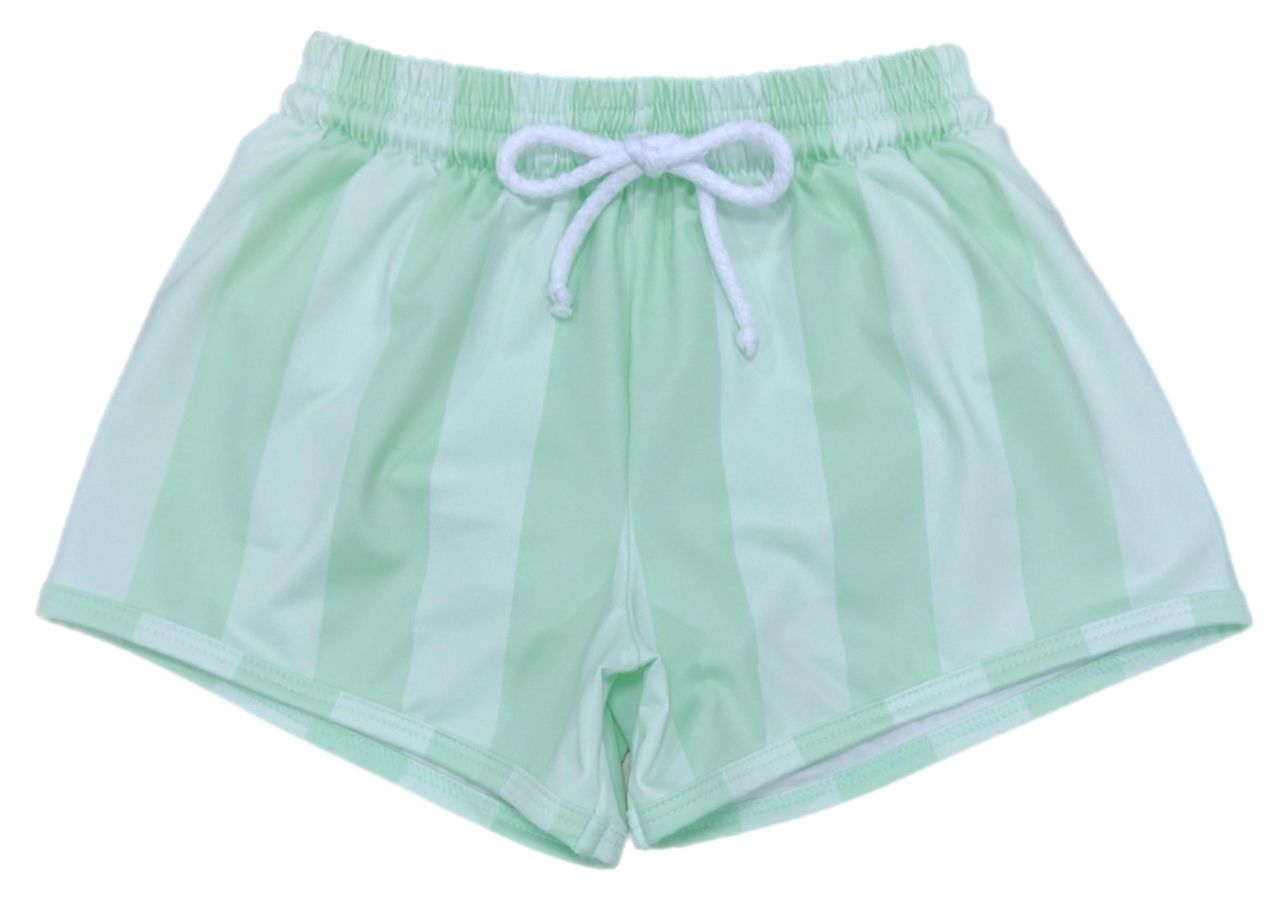 JAMES SWIM TRUNKS - MINT STRIPE