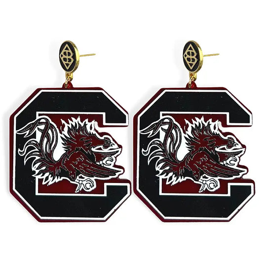 GAMECOCK LOGO EARRINGS - BLACK