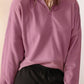 HALF ZIP NECK PULLOVER - PURPLE