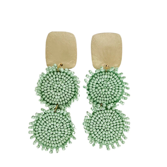 GINA EARRINGS - LIGHT GREEN