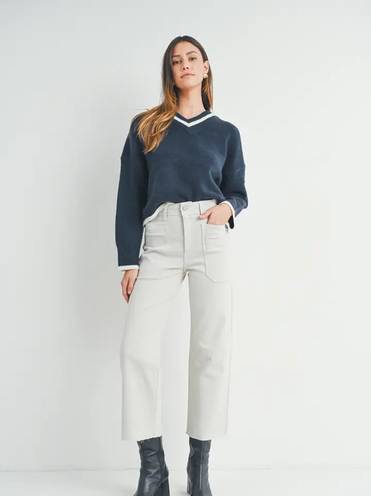 HIGH RISE UTILITY WIDE LEG - SEA SALT