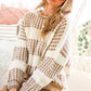 COLOR BLOCK KNITTED SWEATER TOP - MOCHA