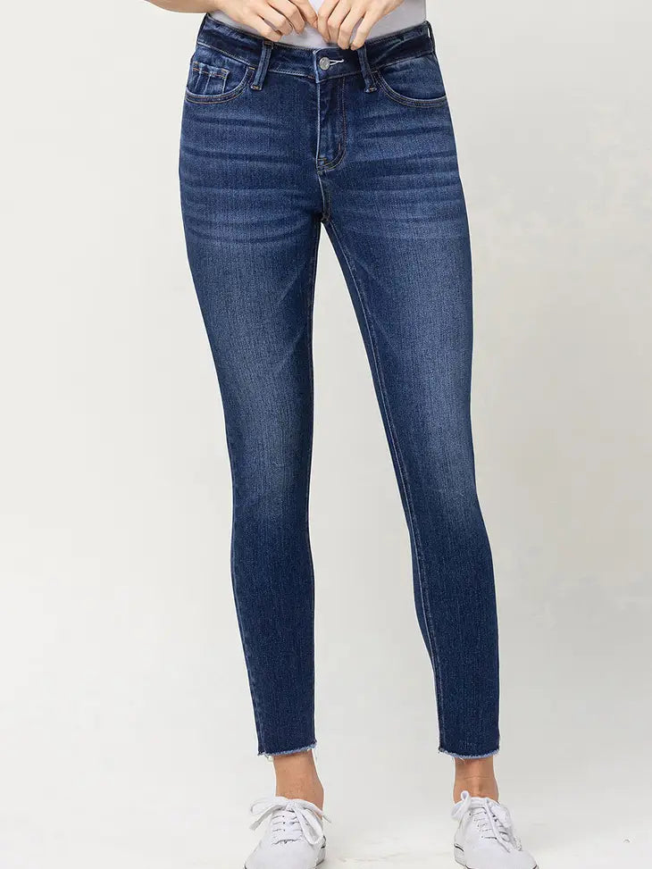 MID RISE CROP SKINNY - DARK BREW