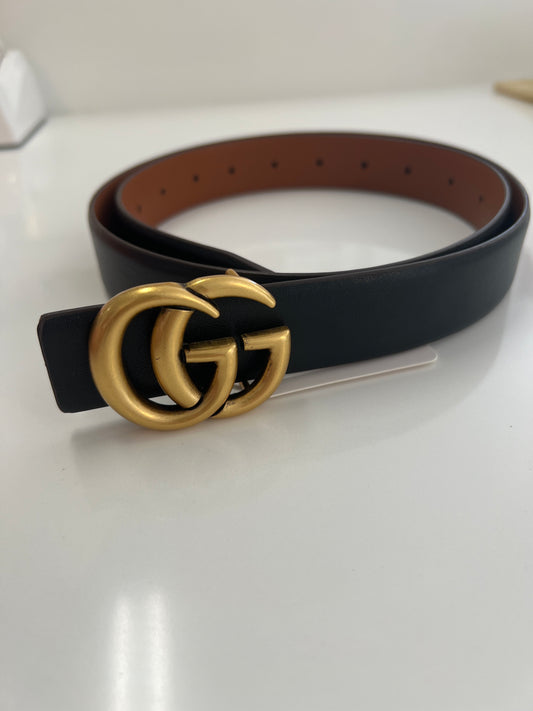 DESIGNER INSPIRED BELT - BLACK/BROWN