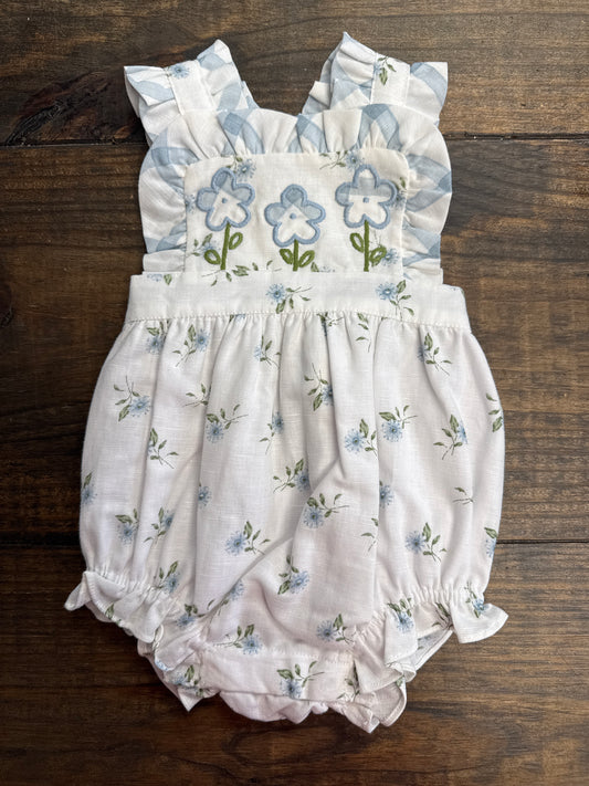 WATERCOLOR FLORA SUNSUIT - BLUE