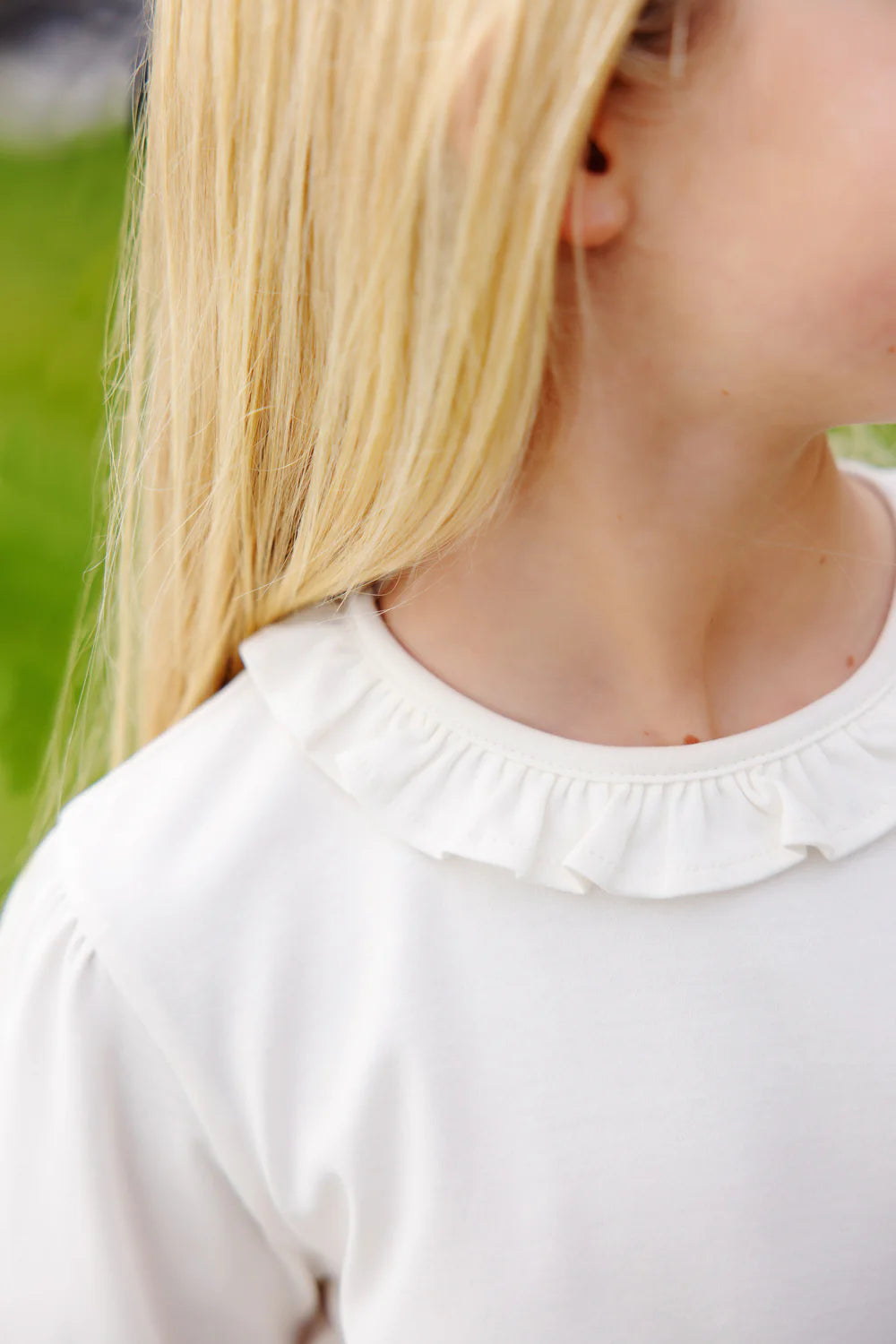 REECE RUFFLE TOP - PALMETTO PEARL