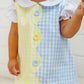 KENNEDY COLORBLOCK DRESS WOVEN - LAKE WORTH YELLOW GINGHAM/BUCKHEAD BLUE