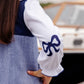 EMMA'S ELBOW PATCH TOP/ONESIE - WORTH AVENUE WHITE/NANTUCKET NAVY