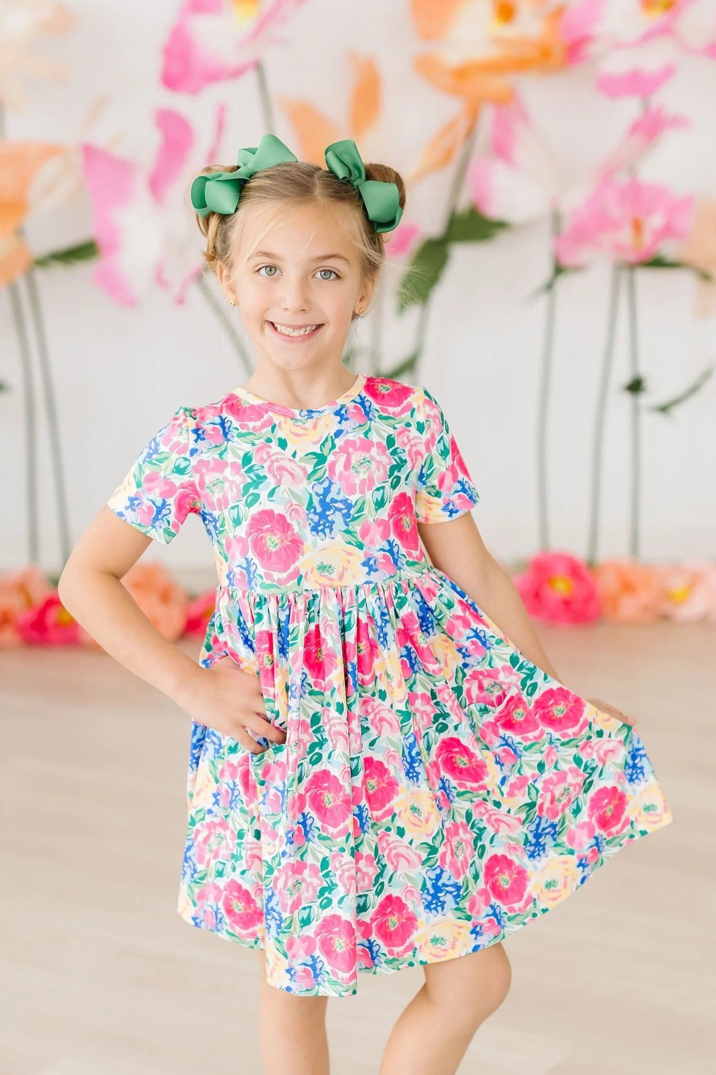 WILDFLOWER WISHES S/S POCKET TWIRL DRESS