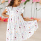 FAIRY PRINCESS FLUTTER SLEEVE TWIRL DRESS