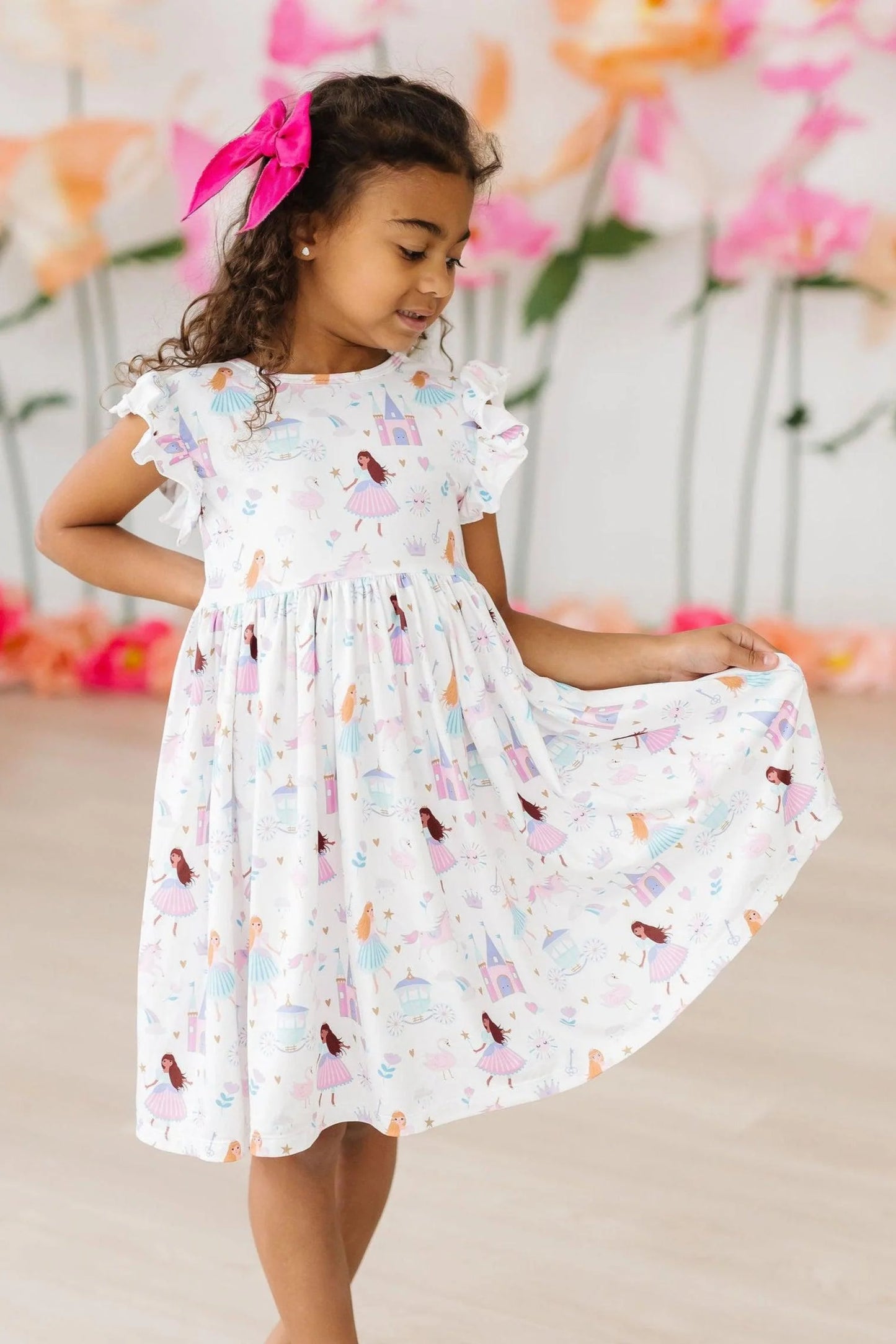 FAIRY PRINCESS FLUTTER SLEEVE TWIRL DRESS