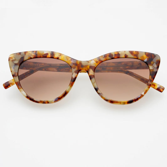 LILY ACETATE CAT EYE SUNGLASSES - BROWN PEARL