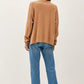 FLOWY MOCK NECK SWEATER - CAMEL