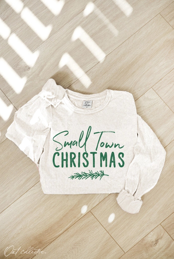 SMALL TOWN CHRISTMAS GRAPHIC TEE - CREAM