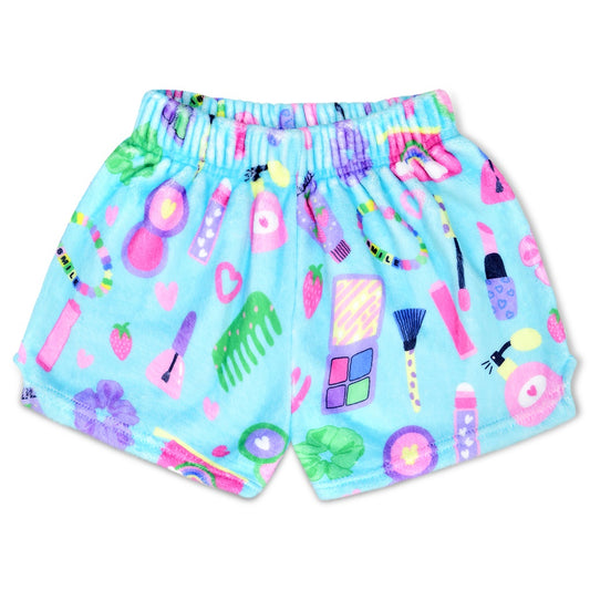 WAKE UP AND MAKEUP PLUSH SHORTS