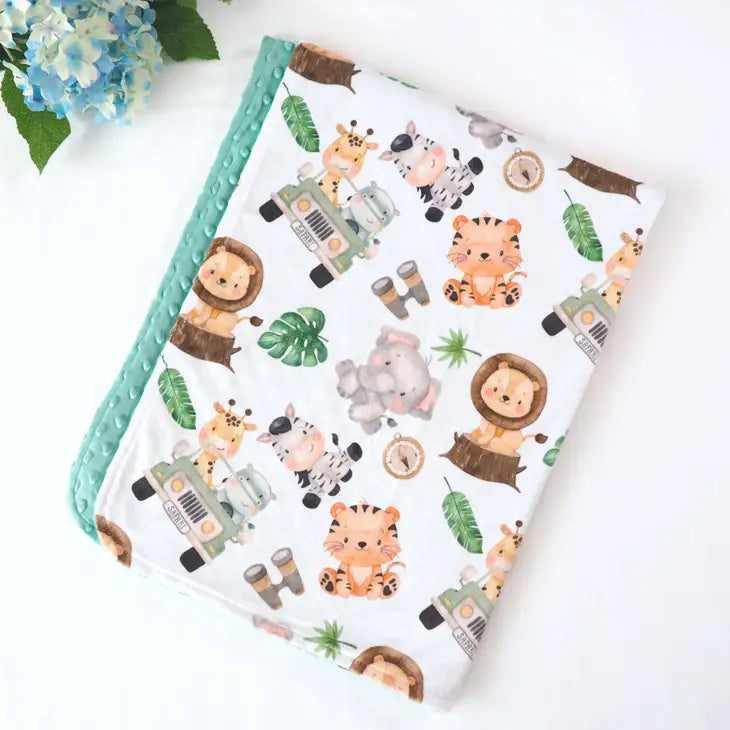 BABY & TODDLER MINKY BLANKET - SAFARI